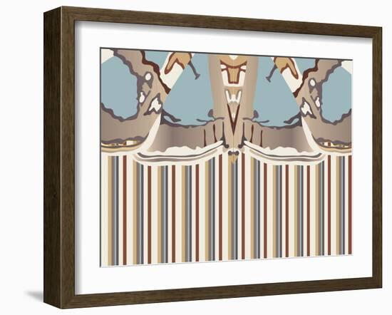 Neutral Blue Striped Ascension-Belen Mena-Framed Giclee Print