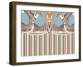 Neutral Blue Striped Ascension-Belen Mena-Framed Giclee Print