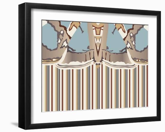 Neutral Blue Striped Ascension-Belen Mena-Framed Giclee Print