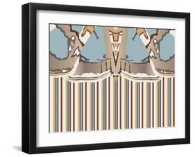 Neutral Blue Striped Ascension-Belen Mena-Framed Giclee Print