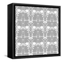 Neutral Floral Background-Little_cuckoo-Framed Stretched Canvas