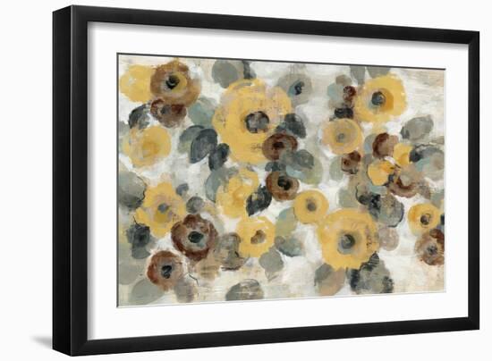 Neutral Floral Beige I Yellow Flowers-Silvia Vassileva-Framed Art Print