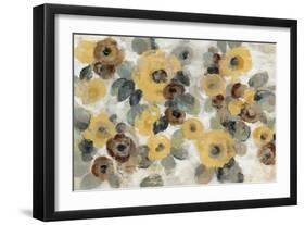 Neutral Floral Beige I Yellow Flowers-Silvia Vassileva-Framed Art Print