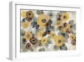 Neutral Floral Beige I Yellow Flowers-Silvia Vassileva-Framed Art Print