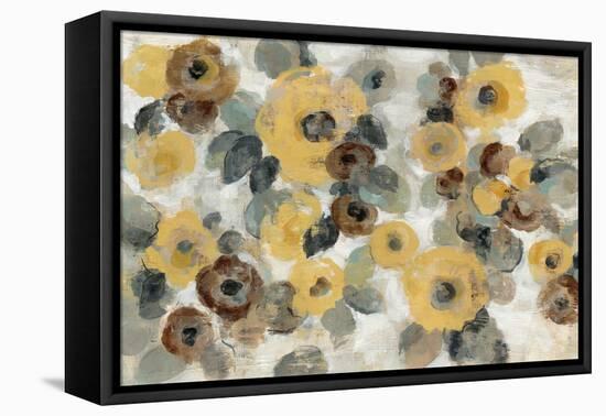 Neutral Floral Beige I Yellow Flowers-Silvia Vassileva-Framed Stretched Canvas