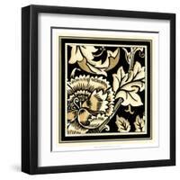 Neutral Floral Motif III-Vision Studio-Framed Art Print