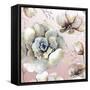 Neutral Flowers on Pink II-Elizabeth Medley-Framed Stretched Canvas