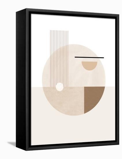 Neutral Semicircles Poster No.2-Elena Ristova-Framed Stretched Canvas