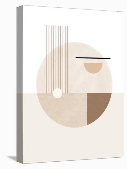 Neutral Semicircles Poster No.2-Elena Ristova-Stretched Canvas