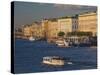 Neva River, Saint Petersburg, Russia-Walter Bibikow-Stretched Canvas