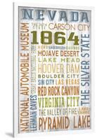 Nevada - Barnwood Typography-Lantern Press-Framed Art Print