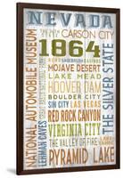 Nevada - Barnwood Typography-Lantern Press-Framed Art Print