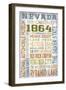 Nevada - Barnwood Typography-Lantern Press-Framed Premium Giclee Print