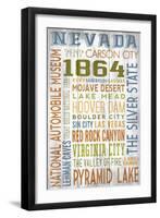 Nevada - Barnwood Typography-Lantern Press-Framed Art Print