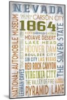 Nevada - Barnwood Typography-Lantern Press-Mounted Art Print