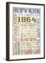 Nevada - Barnwood Typography-Lantern Press-Framed Art Print