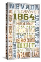 Nevada - Barnwood Typography-Lantern Press-Stretched Canvas