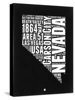 Nevada Black and White Map-NaxArt-Stretched Canvas