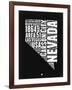 Nevada Black and White Map-NaxArt-Framed Art Print