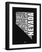 Nevada Black and White Map-NaxArt-Framed Art Print