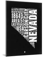 Nevada Black and White Map-NaxArt-Mounted Art Print