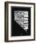 Nevada Black and White Map-NaxArt-Framed Art Print