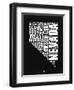 Nevada Black and White Map-NaxArt-Framed Art Print