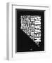 Nevada Black and White Map-NaxArt-Framed Art Print