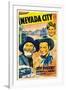 NEVADA CITY, from left: George 'Gabby' Hayes, Roy Rogers, Sally Payne, 1941.-null-Framed Art Print