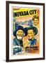 NEVADA CITY, from left: George 'Gabby' Hayes, Roy Rogers, Sally Payne, 1941.-null-Framed Art Print