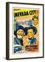 NEVADA CITY, from left: George 'Gabby' Hayes, Roy Rogers, Sally Payne, 1941.-null-Framed Art Print