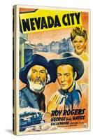 NEVADA CITY, from left: George 'Gabby' Hayes, Roy Rogers, Sally Payne, 1941.-null-Stretched Canvas