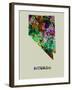 Nevada Color Splatter Map-NaxArt-Framed Art Print