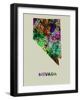 Nevada Color Splatter Map-NaxArt-Framed Art Print