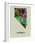 Nevada Color Splatter Map-NaxArt-Framed Art Print