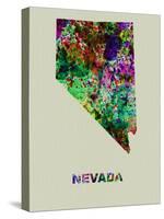 Nevada Color Splatter Map-NaxArt-Stretched Canvas