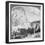 Nevada Falls and Liberty Cap from a Trail, Yosemite Valley, California, USA, 1902-Underwood & Underwood-Framed Giclee Print