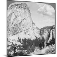 Nevada Falls and Liberty Cap from a Trail, Yosemite Valley, California, USA, 1902-Underwood & Underwood-Mounted Giclee Print