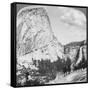 Nevada Falls and Liberty Cap from a Trail, Yosemite Valley, California, USA, 1902-Underwood & Underwood-Framed Stretched Canvas