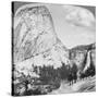 Nevada Falls and Liberty Cap from a Trail, Yosemite Valley, California, USA, 1902-Underwood & Underwood-Stretched Canvas