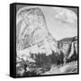 Nevada Falls and Liberty Cap from a Trail, Yosemite Valley, California, USA, 1902-Underwood & Underwood-Framed Stretched Canvas