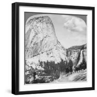 Nevada Falls and Liberty Cap from a Trail, Yosemite Valley, California, USA, 1902-Underwood & Underwood-Framed Giclee Print