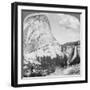 Nevada Falls and Liberty Cap from a Trail, Yosemite Valley, California, USA, 1902-Underwood & Underwood-Framed Giclee Print