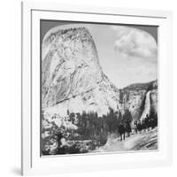 Nevada Falls and Liberty Cap from a Trail, Yosemite Valley, California, USA, 1902-Underwood & Underwood-Framed Giclee Print