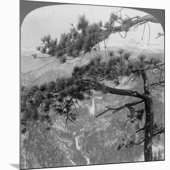 Nevada Falls, Vernal Falls and Liberty Cap, Yosemite Valley, California, USA, 1902-Underwood & Underwood-Mounted Giclee Print