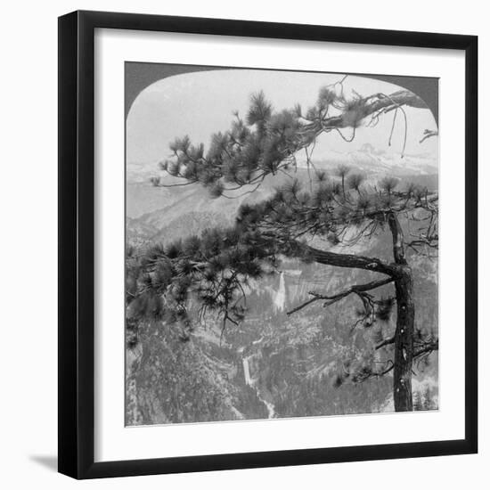Nevada Falls, Vernal Falls and Liberty Cap, Yosemite Valley, California, USA, 1902-Underwood & Underwood-Framed Giclee Print