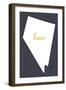 Nevada - Home State - White on Gray-Lantern Press-Framed Art Print