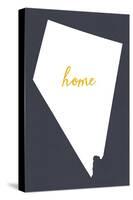 Nevada - Home State - White on Gray-Lantern Press-Stretched Canvas