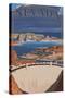 Nevada - Lake and Dam-Lantern Press-Stretched Canvas