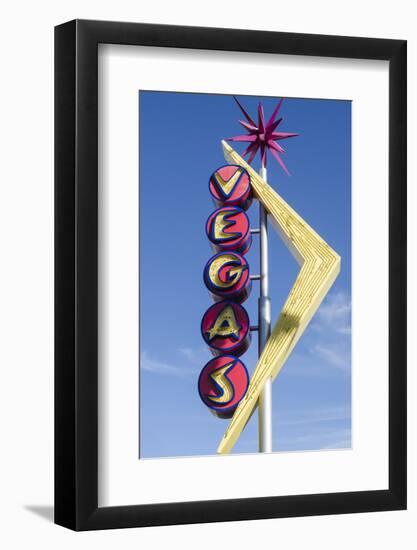 Nevada, Las Vegas, Fremont Street. Oscar’S Neon Martini Glass and Vegas Neon Signs-Michael DeFreitas-Framed Photographic Print